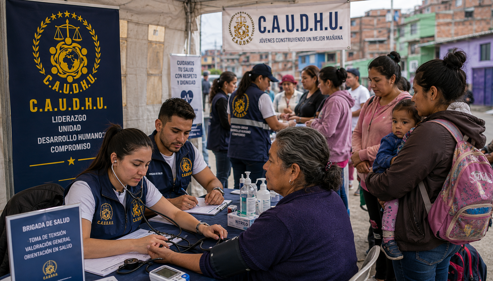 Brigada de salud comunitaria de C.A.U.D.H U. en Bogotá