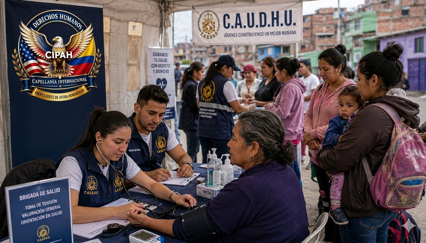 Brigada de ayuda humanitaria de CIPAH en una comunidad de Bogotá
